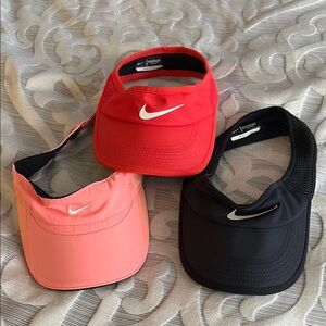 Nike Visor Set in Red, Pink, and Black